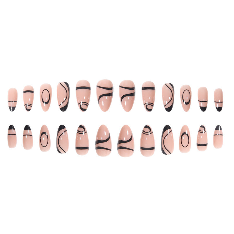 Künstlerisches Stiletto Press-On Nagelset Karnz