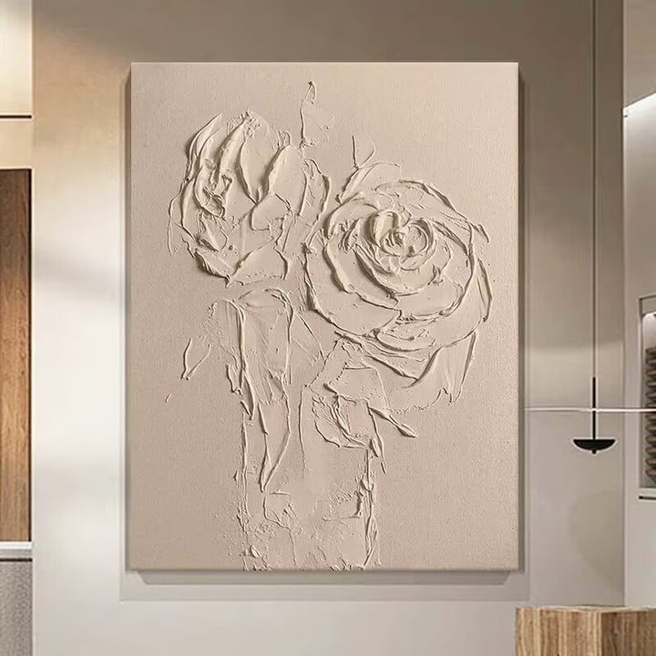 Strukturiertes Floral Relief Leinwandkunst