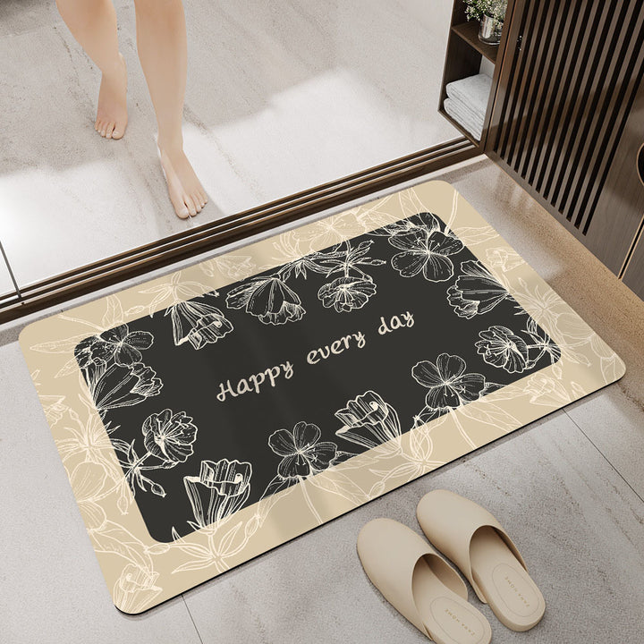 Florales Druck Badezimmermatte Karnz