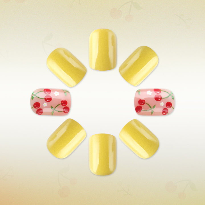 Künstlerische kirschmotivierte Gel-Nagelkunst Karnz