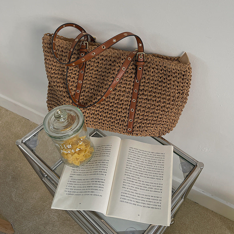 Damen Modische Handtasche mit modernem Flechtdesign Karnz