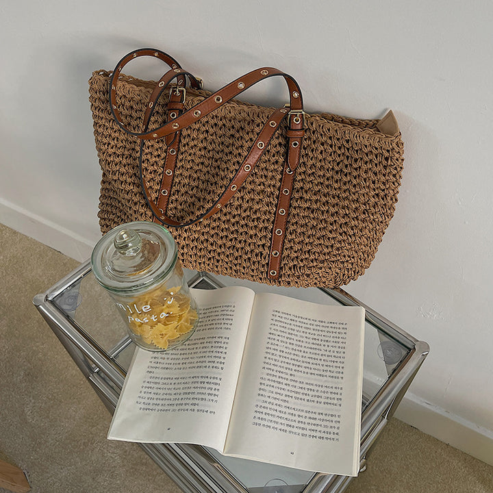 Damen Modische Handtasche mit modernem Flechtdesign Karnz
