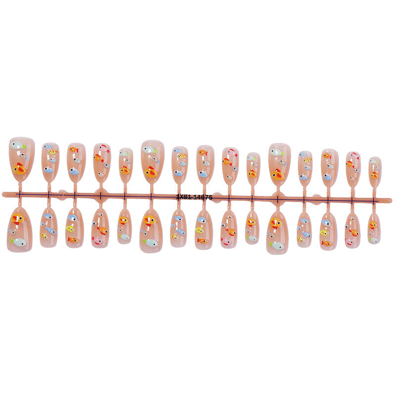 Künstlerisches Fisch-Themen Press-On Nail Set Karnz