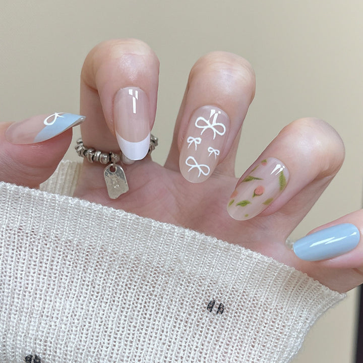 Künstlerisches Florales Press-On Nagelset Karnz 1789388641