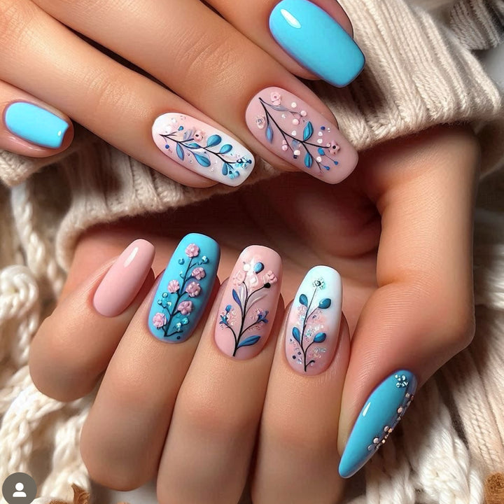 Dekorative florale 3D-Nagelkunstverlängerungen Karnz 1789713480