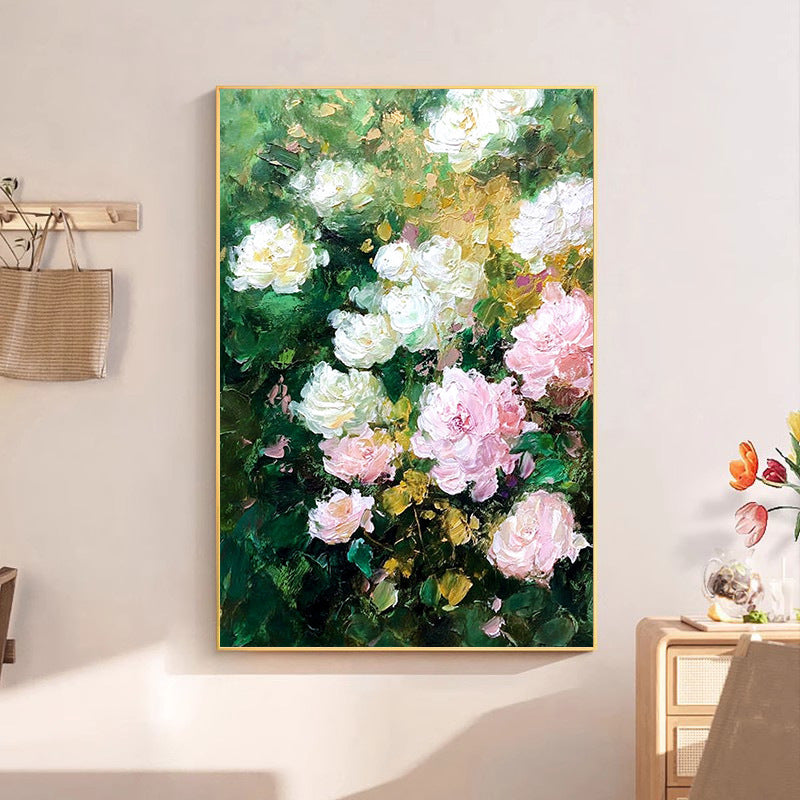 Blumig inspiriertes Ölgemälde auf Leinwand