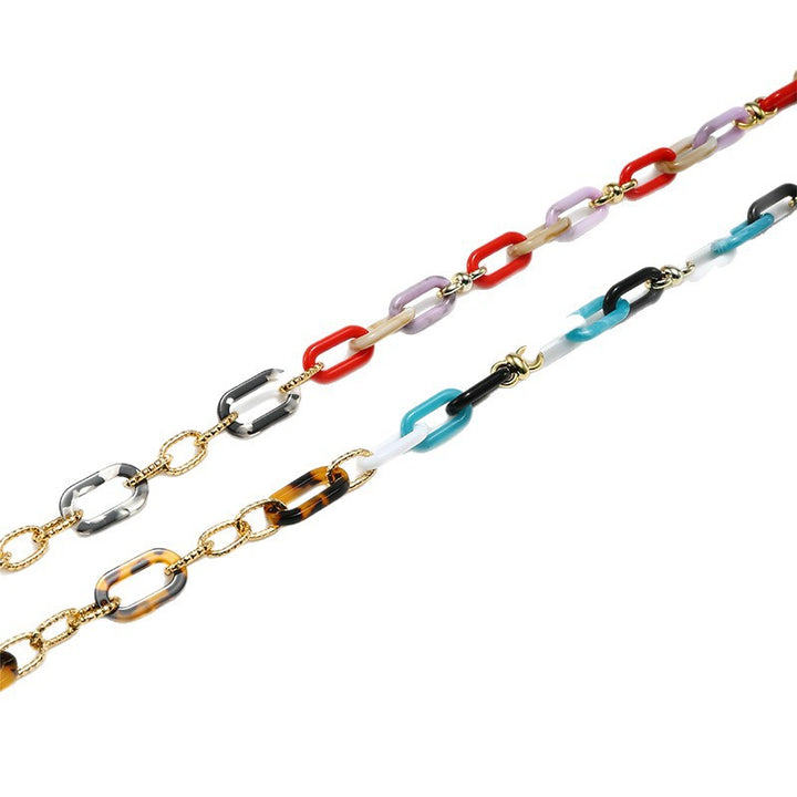 Modische Brillen Kette mit bunten Gliedern Karnz