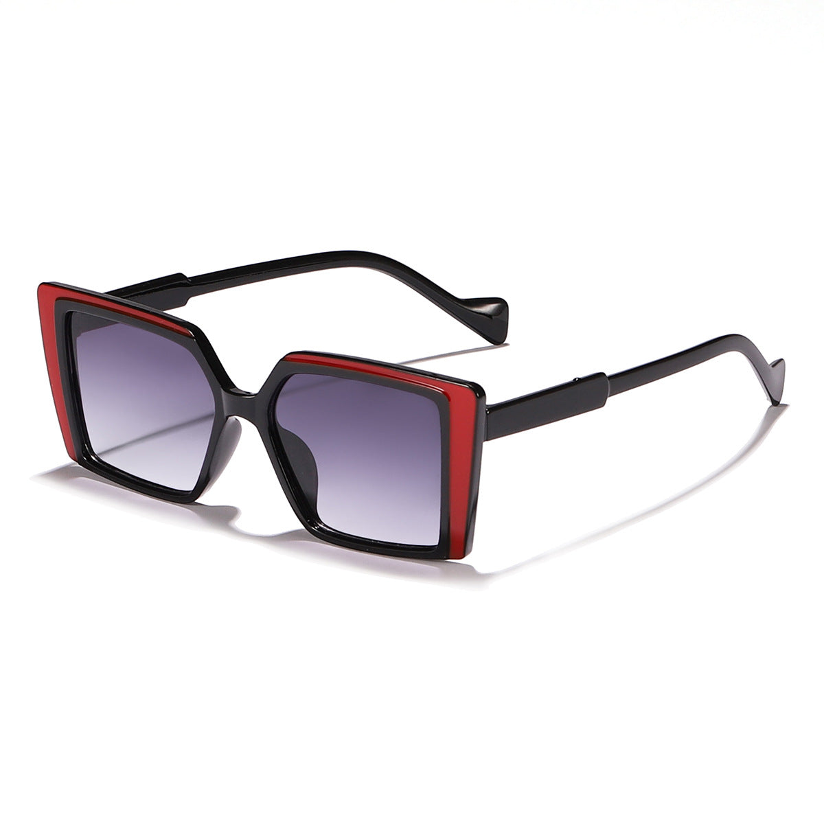 Damen elegante quadratische Sonnenbrille mit verspiegelt Gläsern Karnz