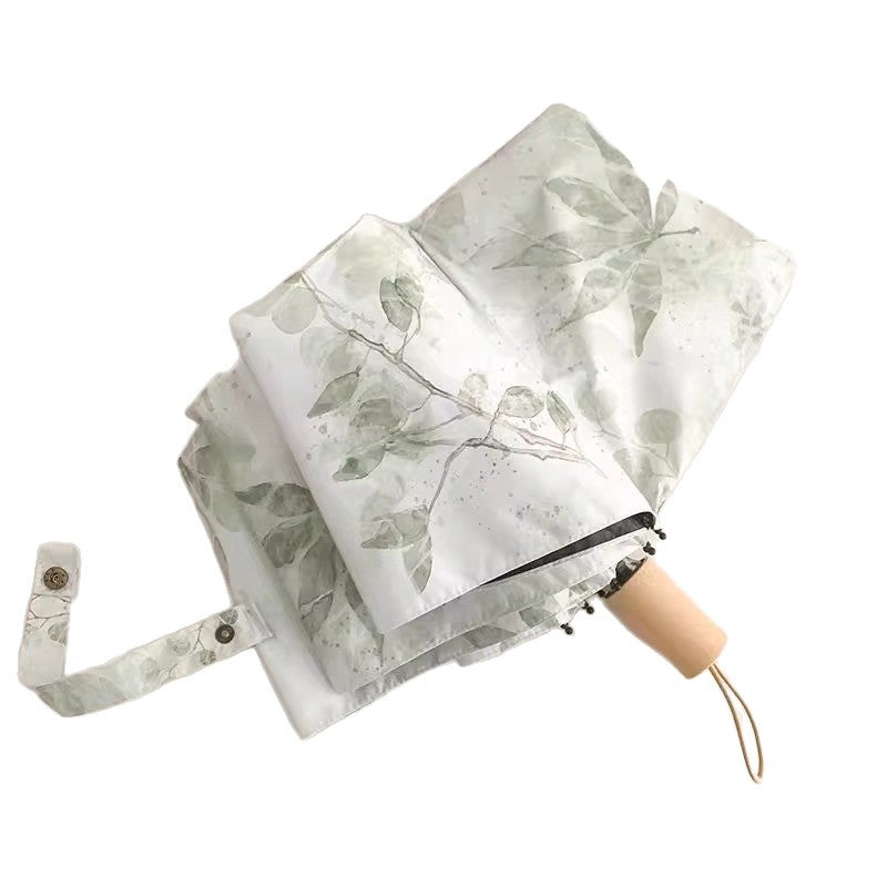 Damen Faltregenschirm mit botanischem Druckdesign Karnz