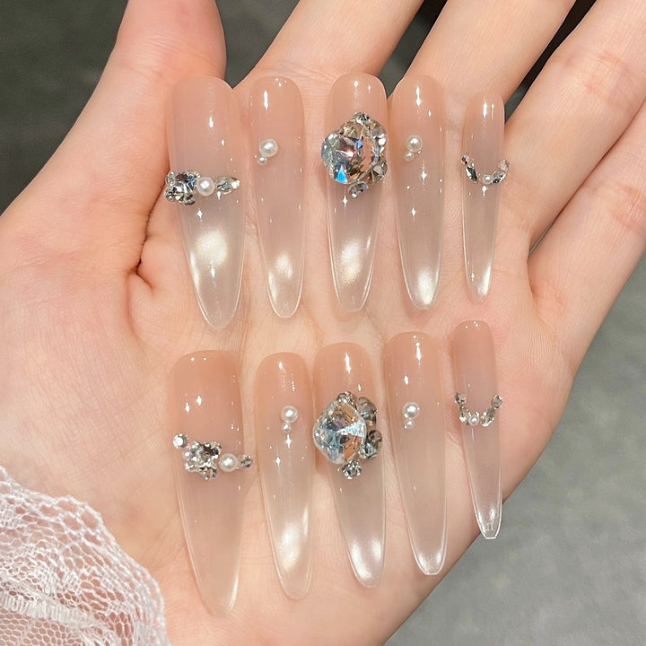 Künstlerisches vom Ozean inspiriertes Press-On Nageldesign Karnz