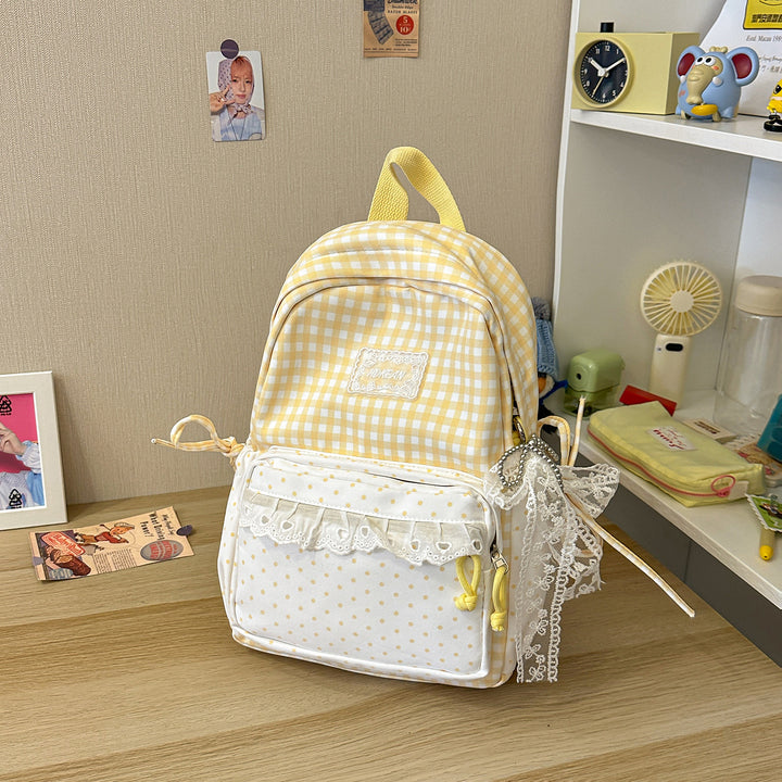 Stylisher Gingham-Muster Rucksack Karnz