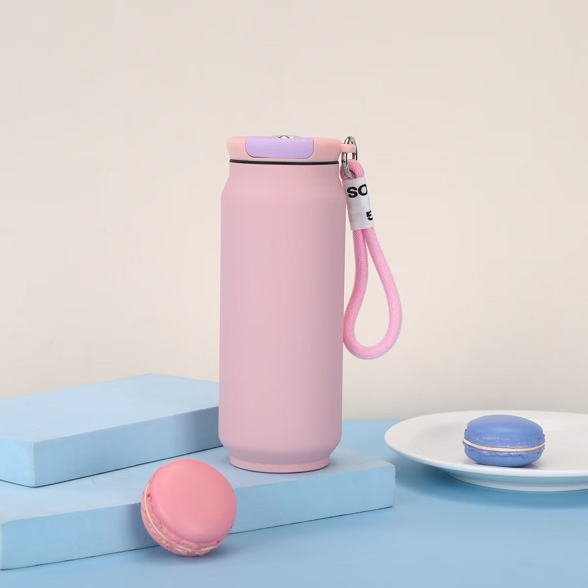 Damen isolierte Wasserflasche mit praktischem Tragegriff Karnz