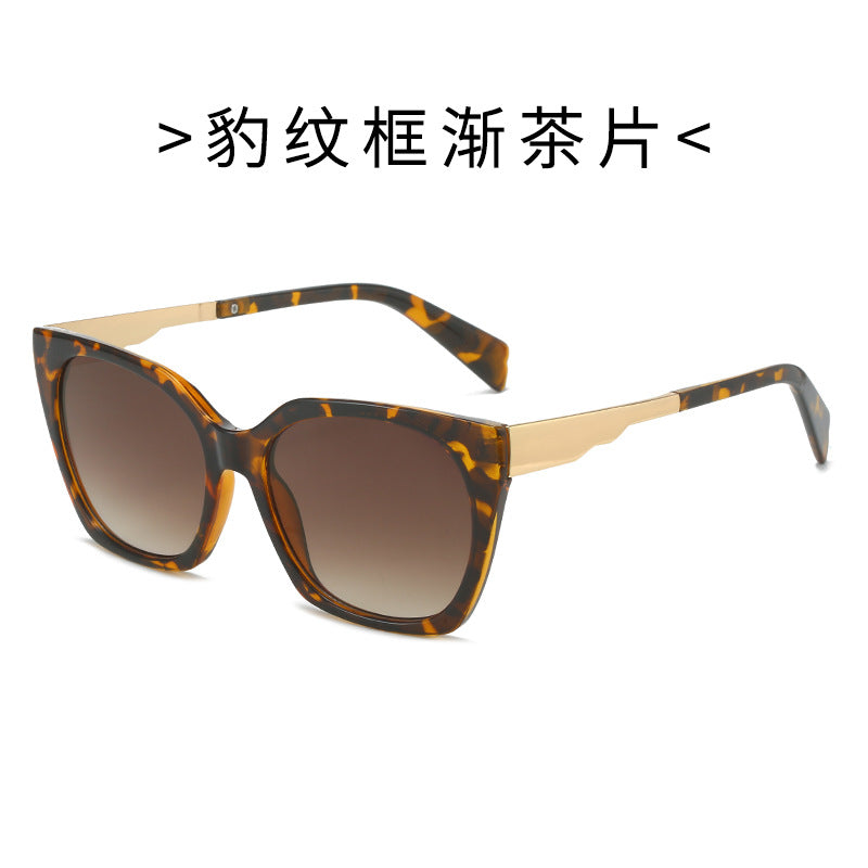 Damen Oversized-Sonnenbrille mit elegantem transparentem Rahmen und goldenen Akzenten Karnz