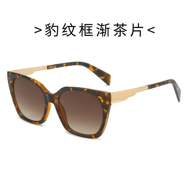 Damen Oversized-Sonnenbrille mit elegantem transparentem Rahmen und goldenen Akzenten Karnz
