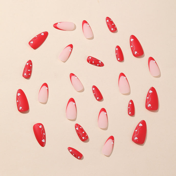 Romantische Herz-Design Acryl Nagelkunst Verlängerungen Karnz