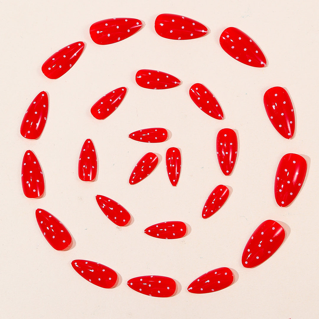 Glänzende Polka-Dot-Stiletto-Nagelkunstverlängerungen Karnz