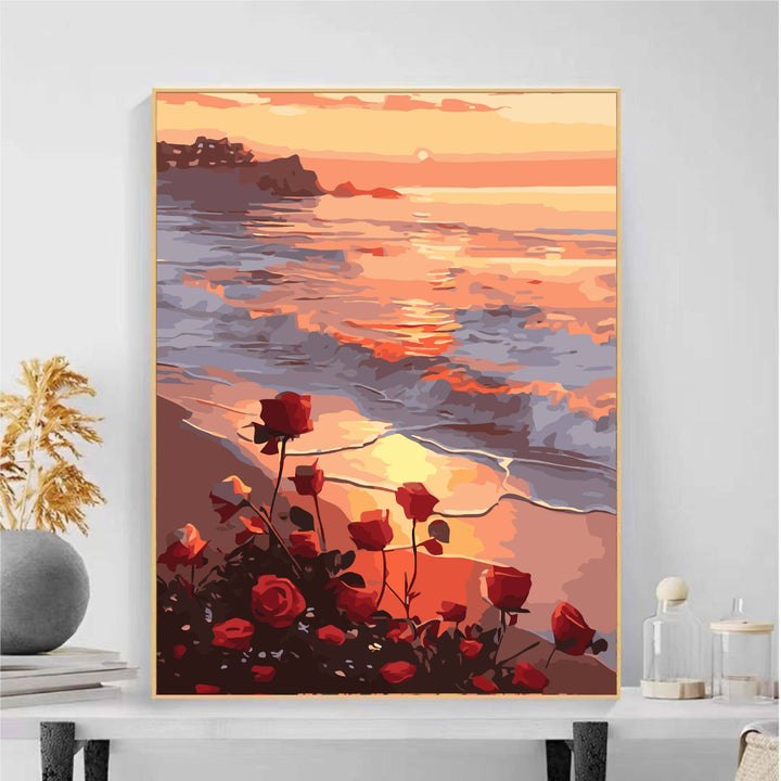 Szenische Ozean Sonnenuntergang Wandkunst Karnz