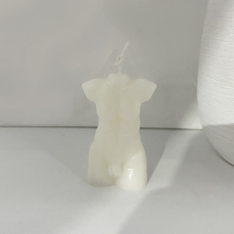 Handgegossene schwangere Torso Skulpturale Soja-Wachskerze