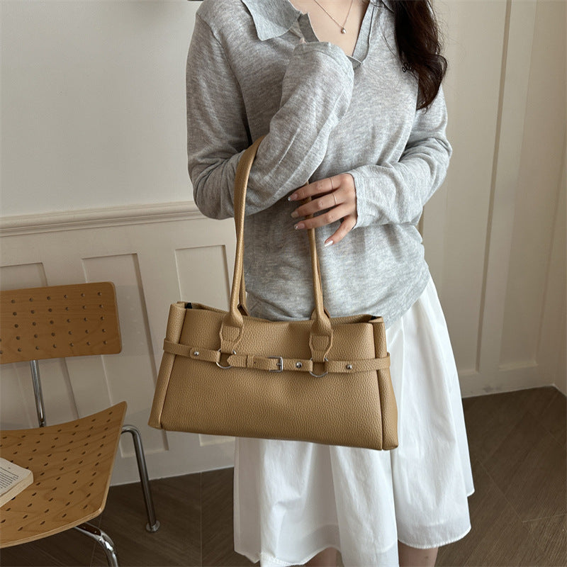Strukturierte Leder-Handtasche