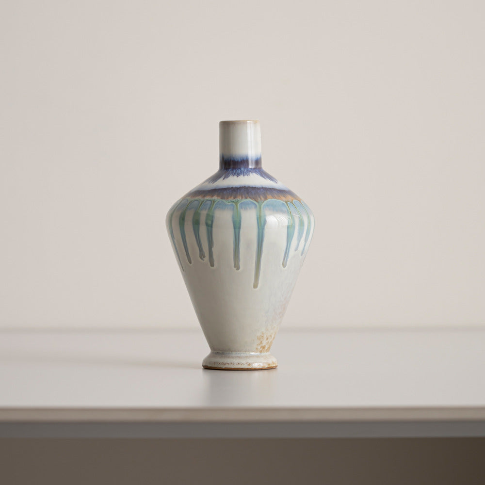 Elegante Tropfglasur Keramikvase