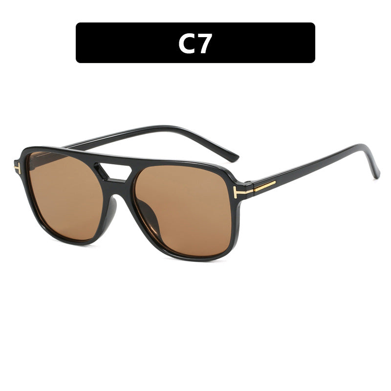 Damen trendige quadratische Sonnenbrille mit detailreichem Rahmen Karnz