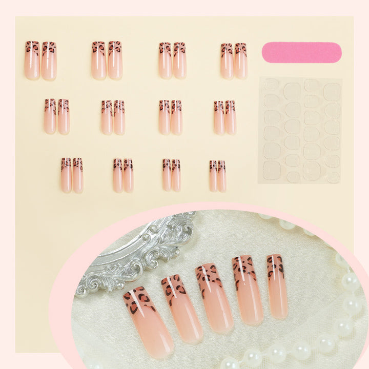 Stylisches Leopard-Print Press-On-Nagel-Set Karnz
