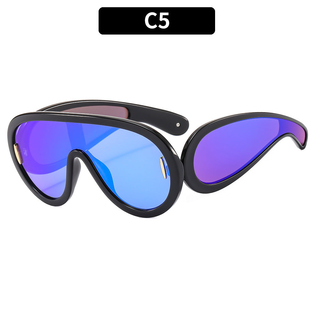 Futuristische Dual-Objektiv Shield Sonnenbrille