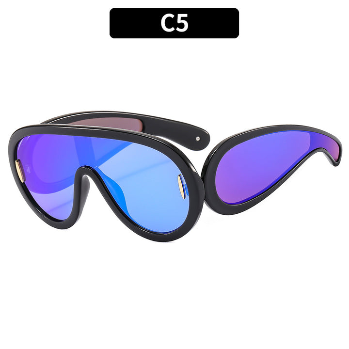 Futuristische Dual-Objektiv Shield Sonnenbrille