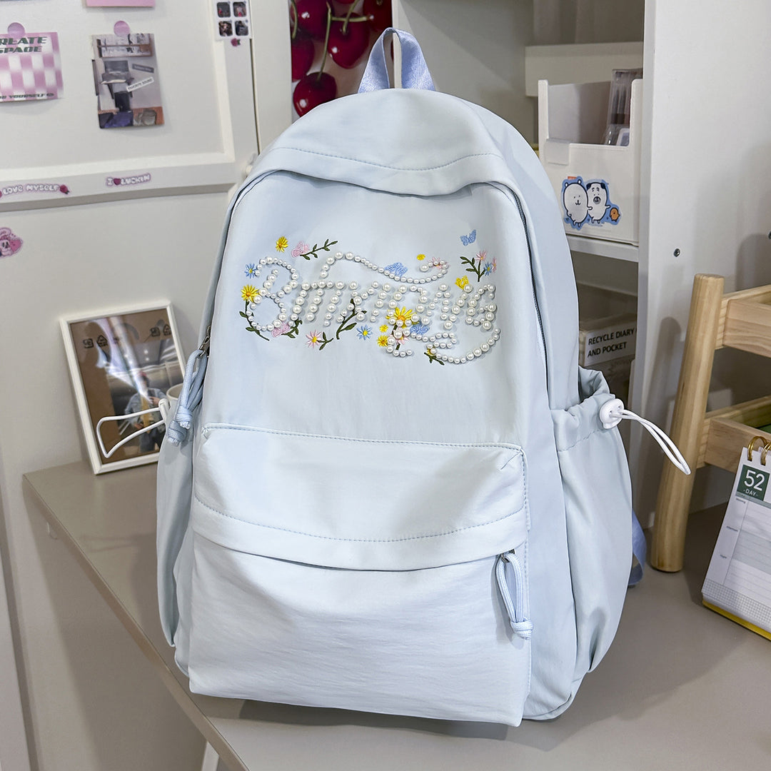 Bestickter Blumenmuster-Rucksack