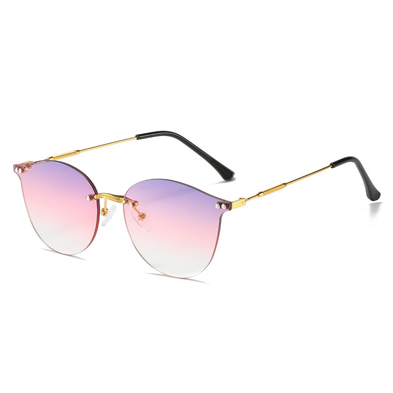 Damen modische Sonnenbrille mit innovativem Metallrahmen und flexibler Nasenauflage Karnz