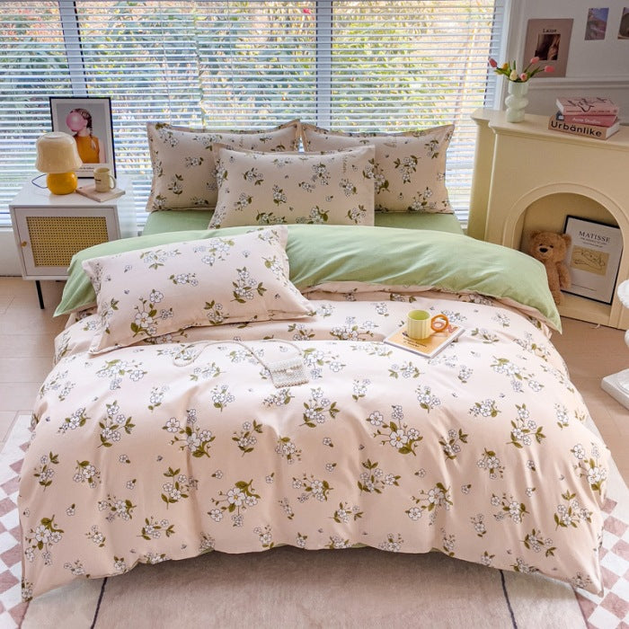 Blumenmuster Wende Bettbezug Set