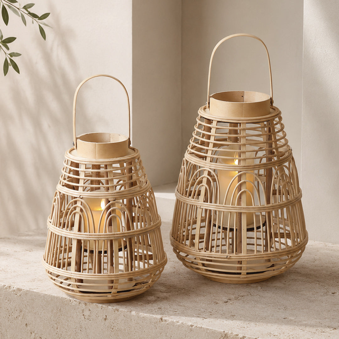 Rustikale Rattan-Laterne Karnz
