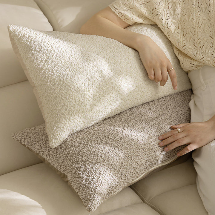 Extra-langes ergonomisches Bouclé-Lendenkissen