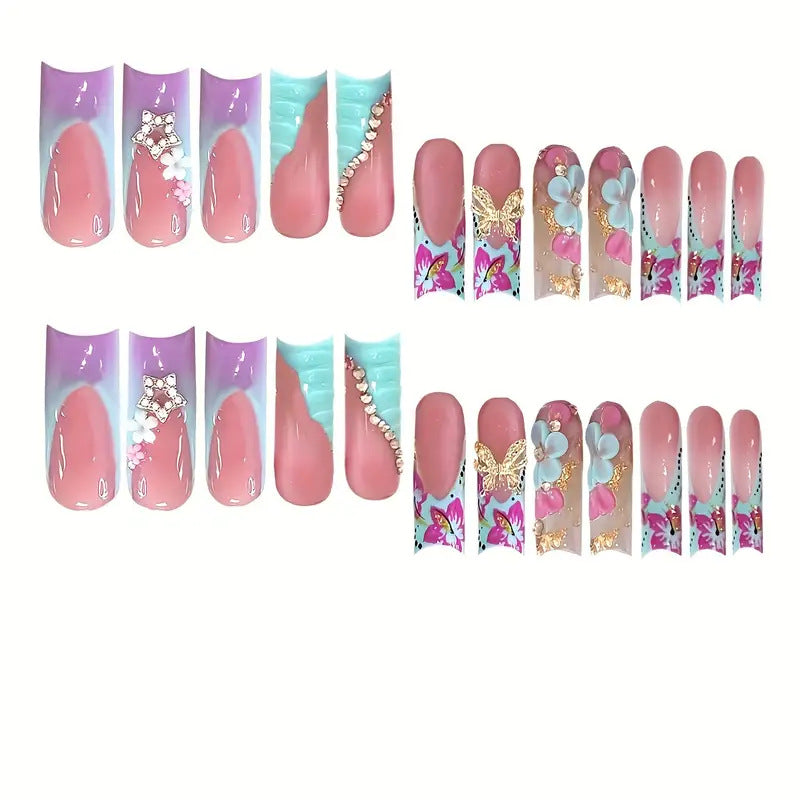 3D Blumendekorative Druck-Nagelkunst Karnz