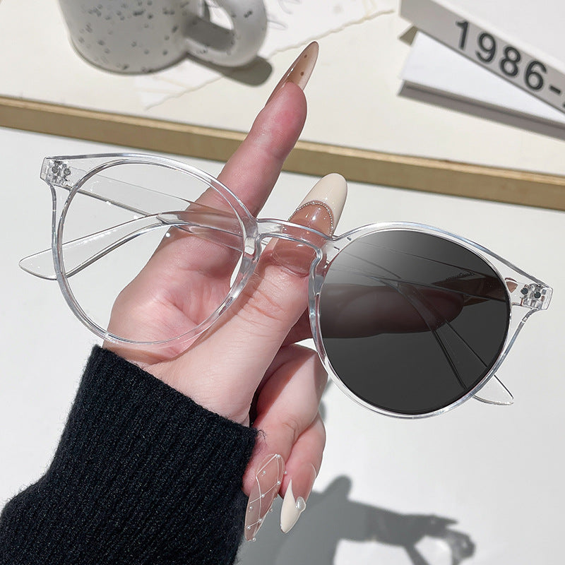 Damen Cat-Eye Sonnenbrille mit transparentem Rahmen Karnz