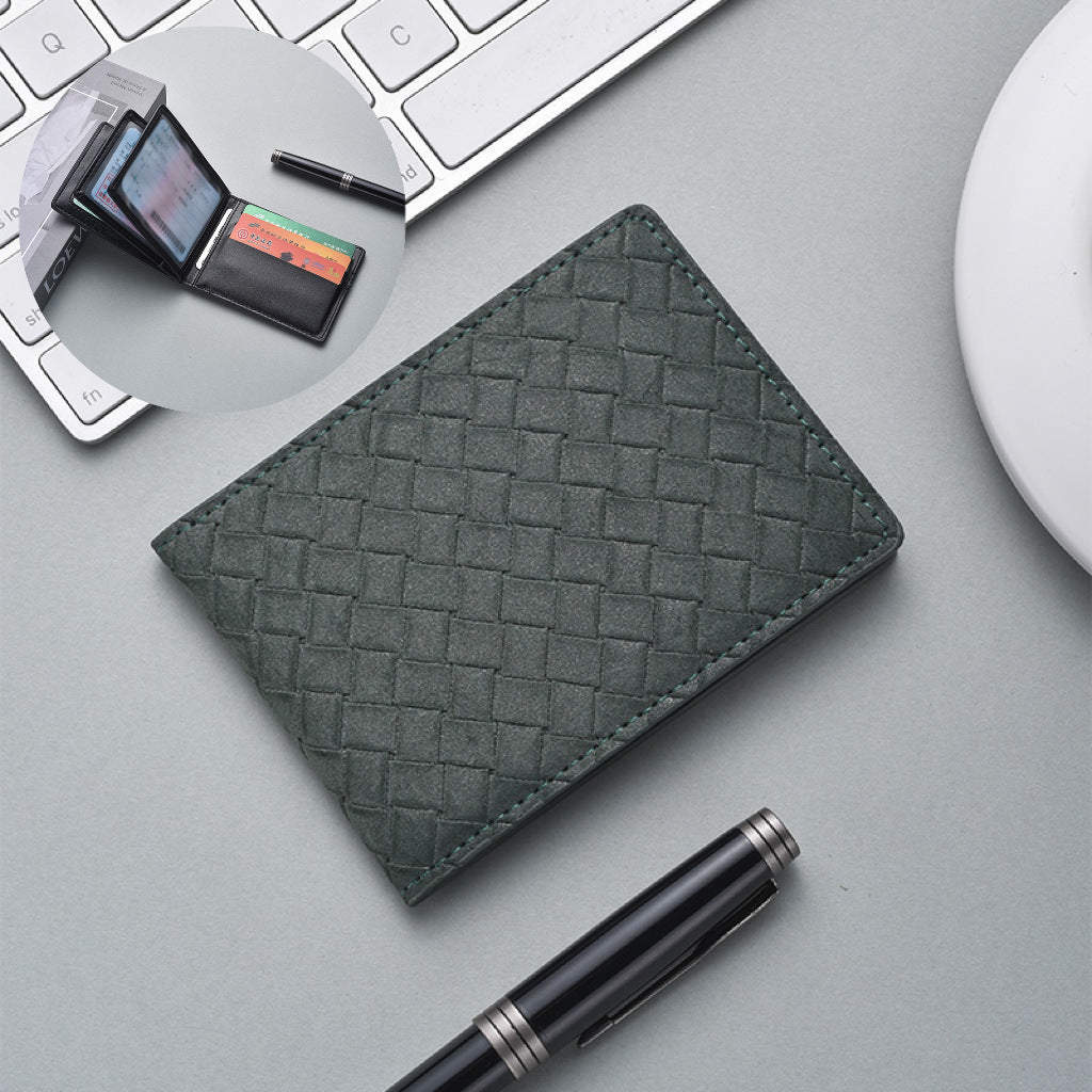 Stylische Woven Leather Cardholder Karnz