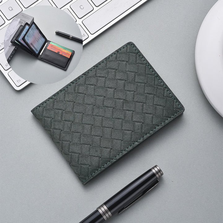 Stylische Woven Leather Cardholder Karnz