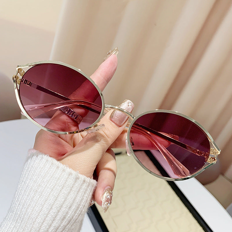 Damen elegante Cat-Eye Sonnenbrille mit feinem Metallrahmen Karnz