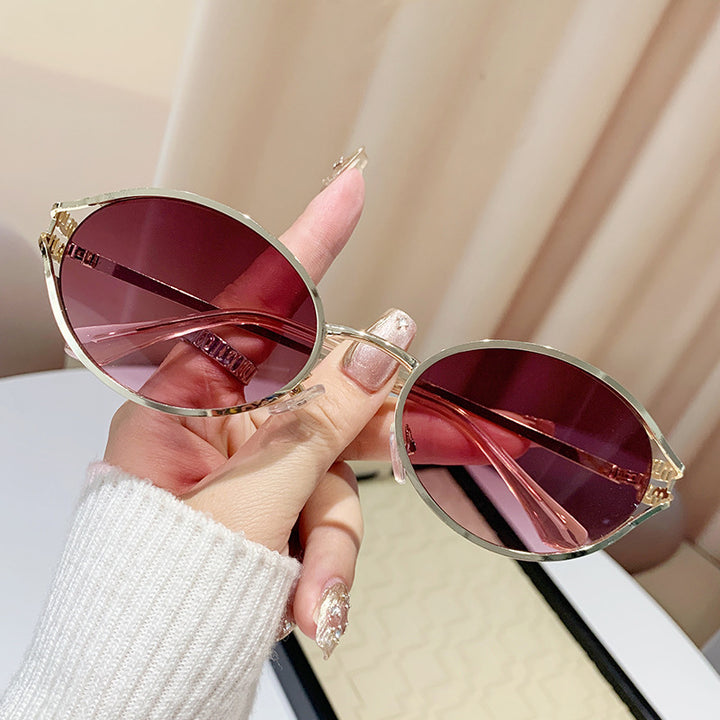 Damen elegante Cat-Eye Sonnenbrille mit feinem Metallrahmen Karnz