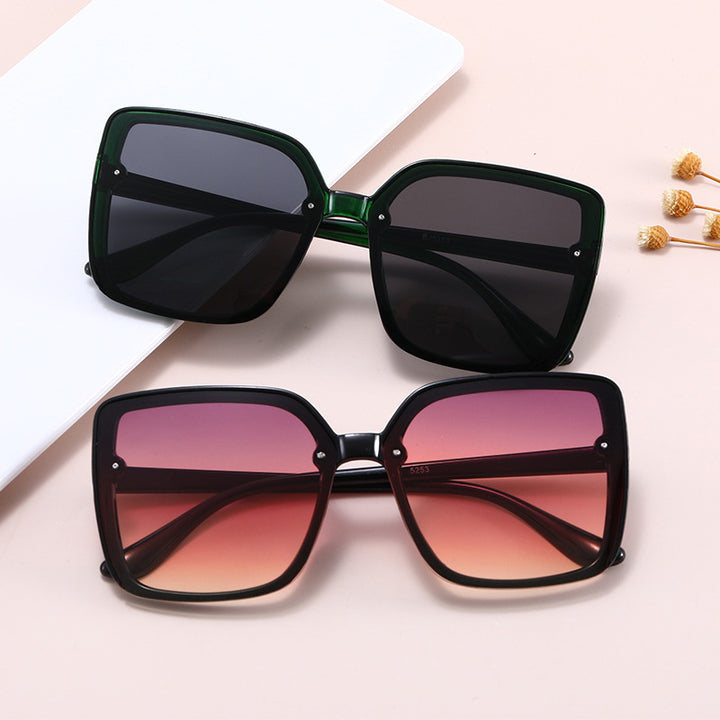 Damen Oversized-Quadrat-Sonnenbrille mit kontrastierendem Rahmen Karnz