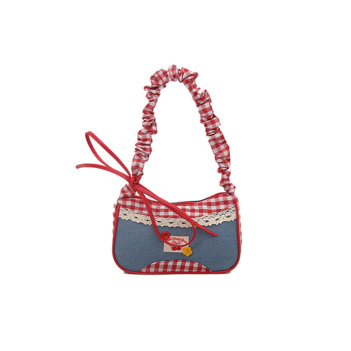 Retro Gingham Mini Umhängetasche Karnz