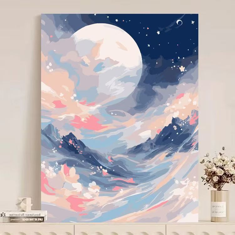 Abstrakte Berglandschaft Leinwand Kunst Karnz