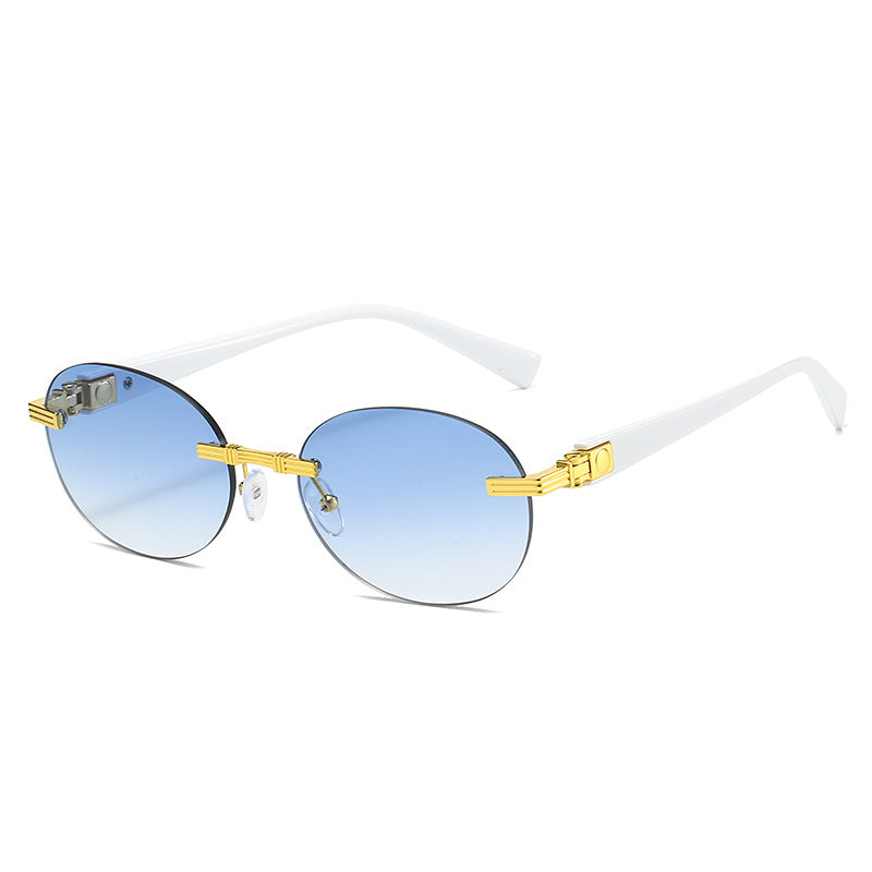 Damen modische Sonnenbrille mit transparentem Rahmen und flexibler Nasenauflage Karnz