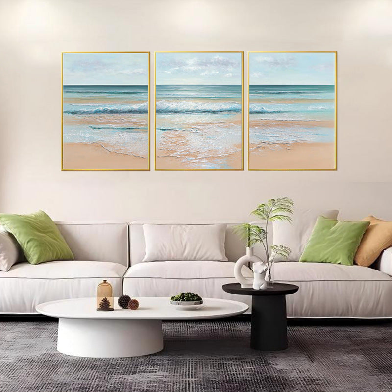 Küsten-Seestück Kunst Triptychon