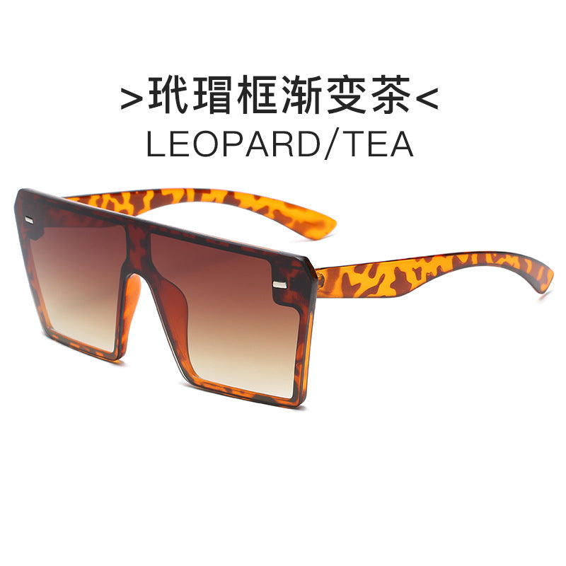 Damen futuristische Sonnenbrille mit übergroßem rechteckigem Rahmen Karnz