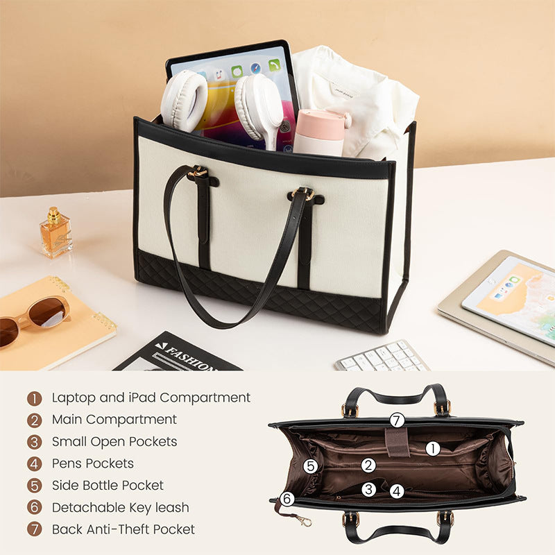 Elegante Tote Bag mit Abnehmbarem Kosmetiktäschchen Karnz