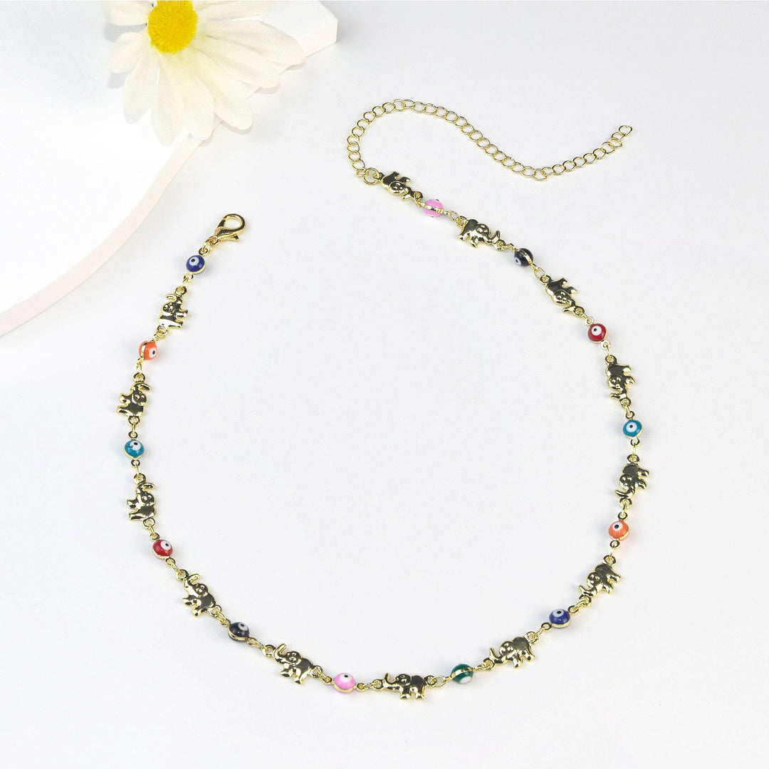 Bunte Elefant Charm Brillen Kette Karnz