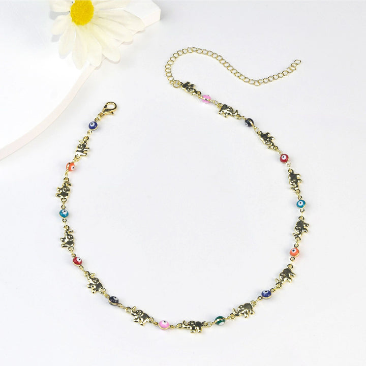 Bunte Elefant Charm Brillen Kette Karnz