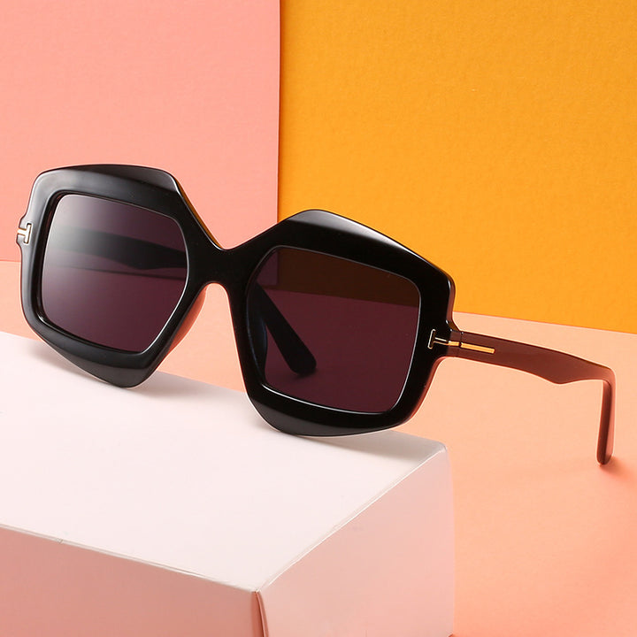 Bold gemusterte hexagonale Sonnenbrille Karnz