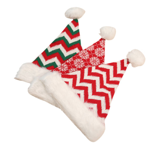 Festliche Weihnachtsmütze mit Plüschrand